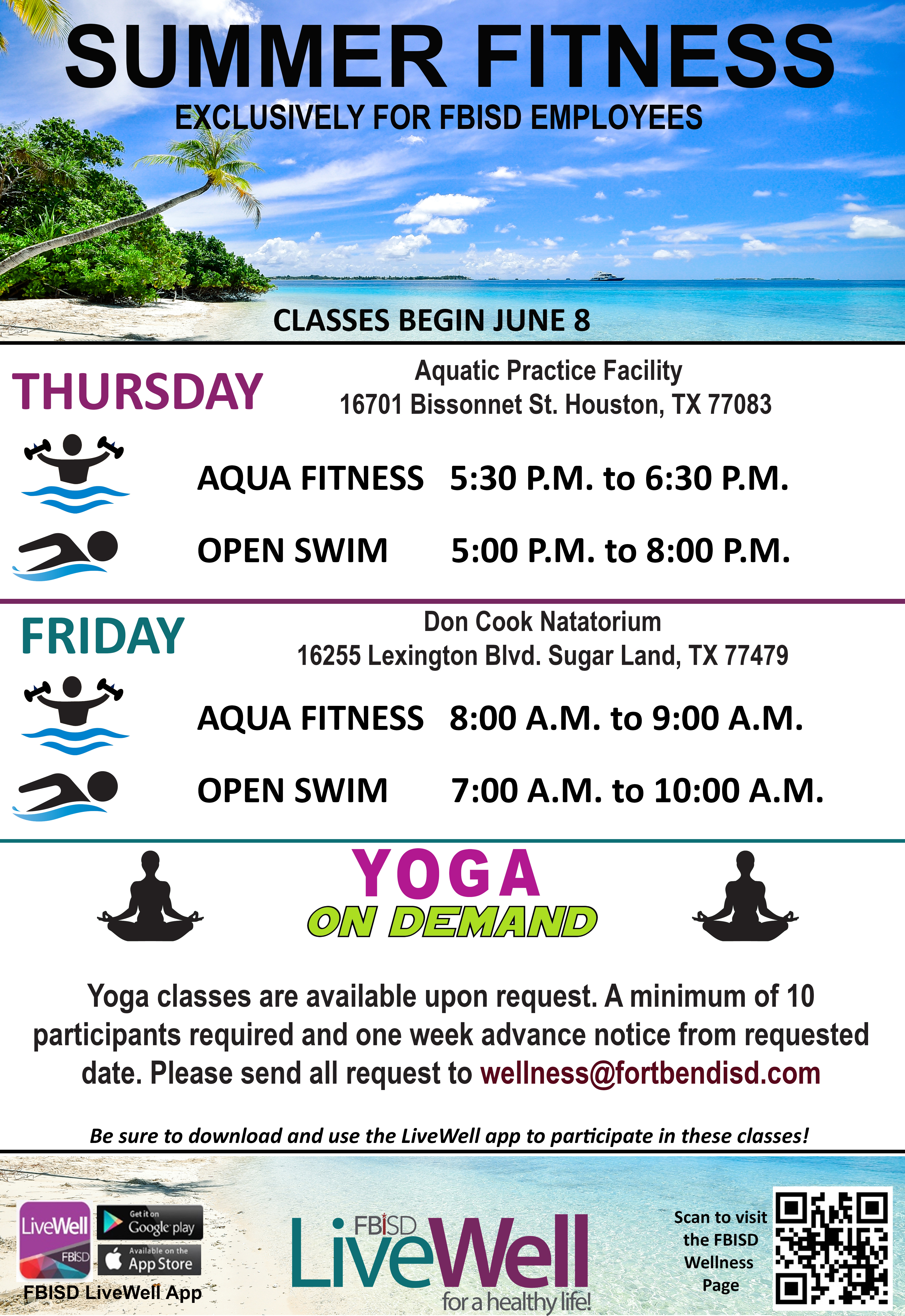 Benefits and Wellness / Fitness Classes 2023