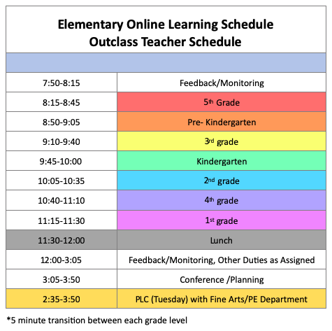 Art Outclass Schedule 