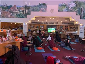 Yoga in the library