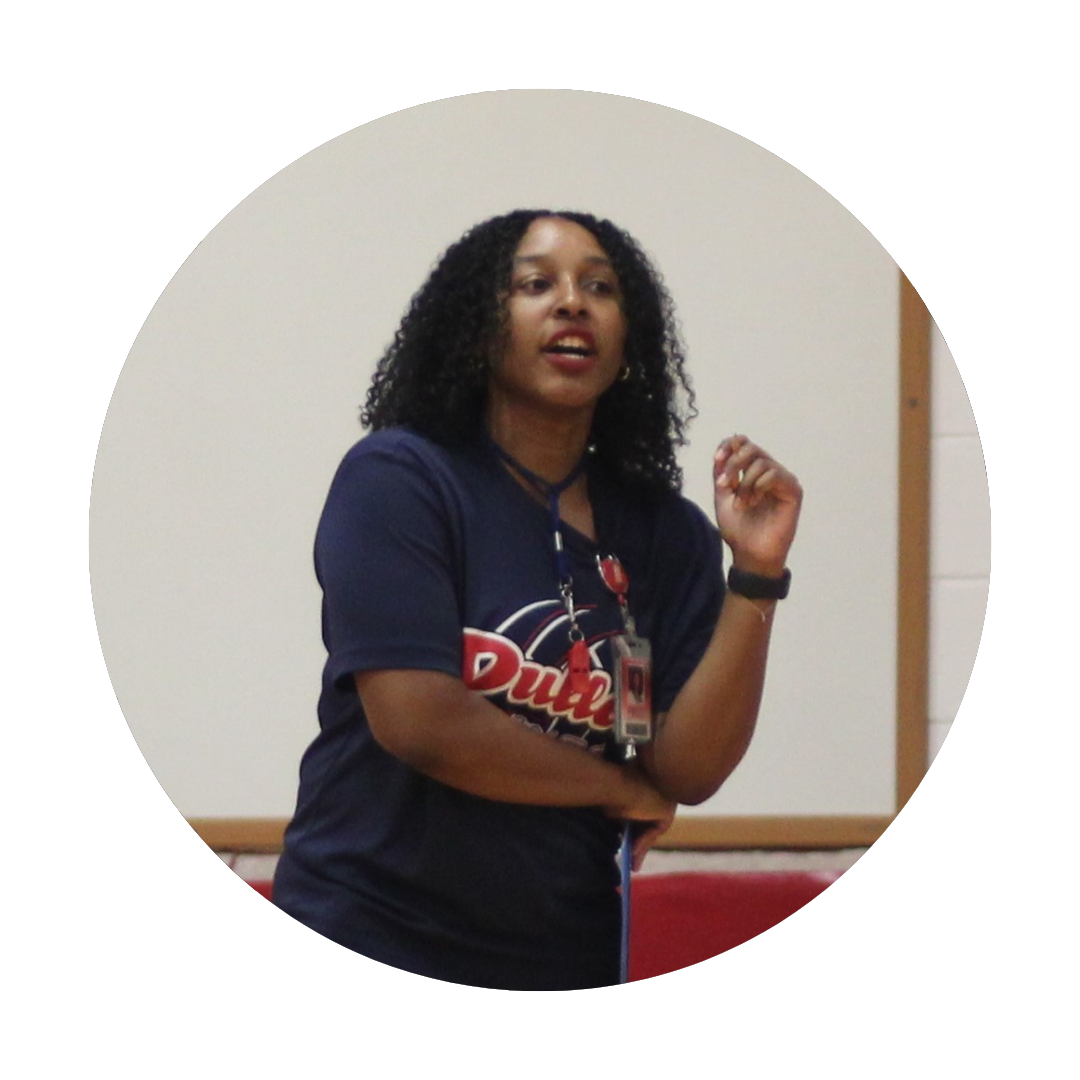 Photo of FBISD Coach Chelsea Johnson in gym