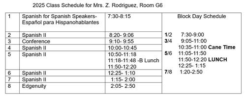 Schedule