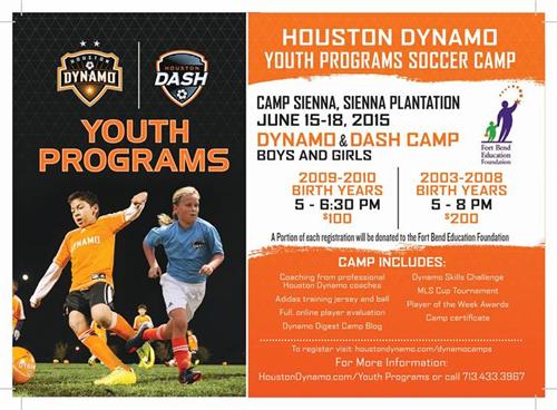 2015 houston dynamo soccer camp flyers for soccer youth