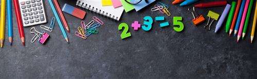 graphic of colorful school items