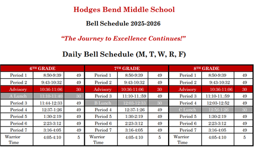 Bell Schedule