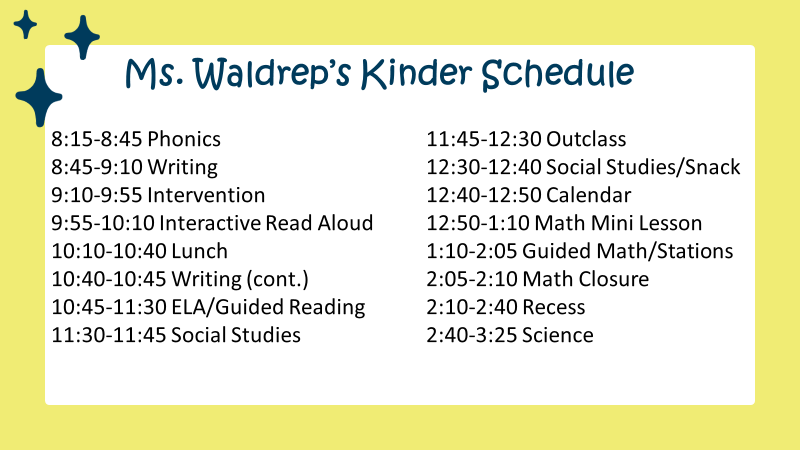 Kinder Schedule