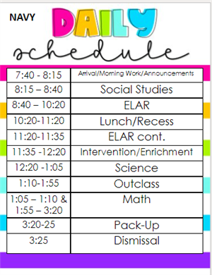 Navy Schedule