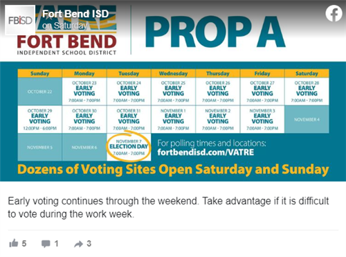 FB VATRE posting about weekend early voting opportunities