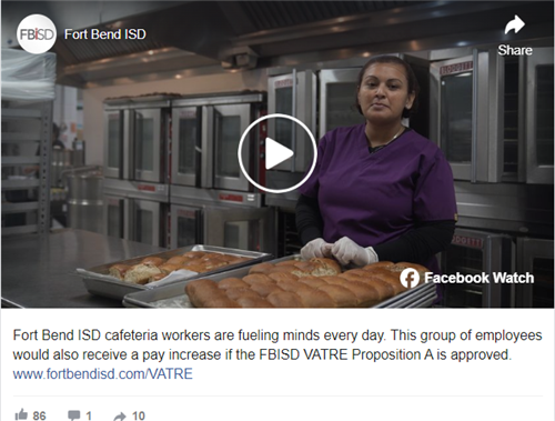 VATRE Facebook video about cafeteria workers in English