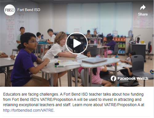 VATRE Facebook video of teacher talking about funding