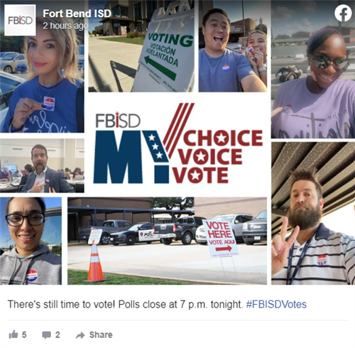 Facebook post about My Choice My Voice My Vote