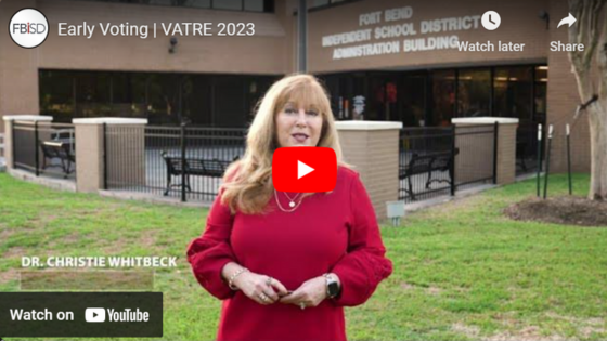 YouTube video of Superintendent Whitbeck speaking about early voting
