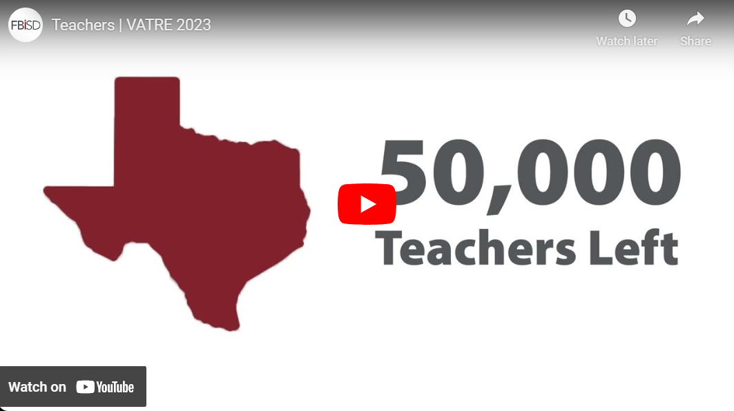 Screencap of VATRE video focused on teacher shortage