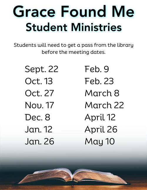 This image shows the scheduled meeting dates for the club.