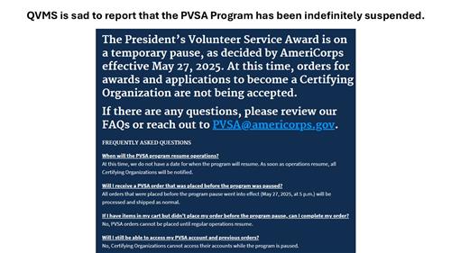 PVSA Suspended