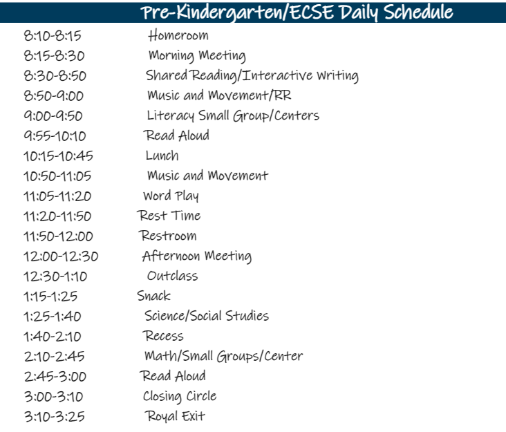 Daily Schedule