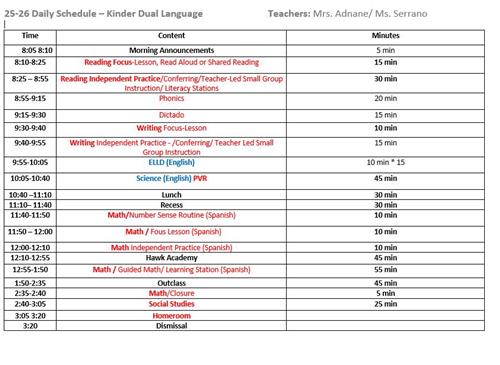 schedule