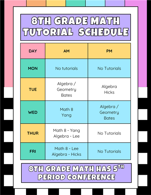 Tutorial Schedule