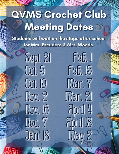 The picture shows the club meeting dates.