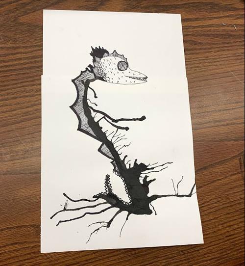 Ink Pen Splatter Monsters from Art Club 