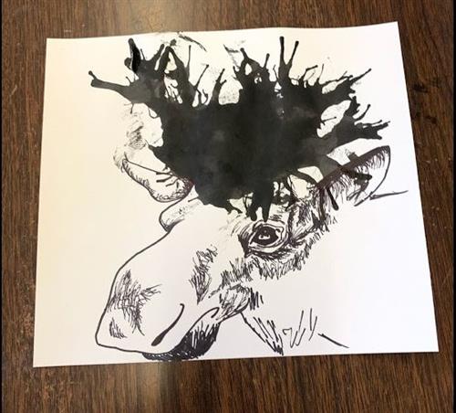 Ink Splatter Moose 