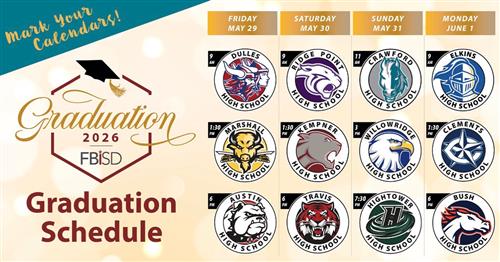FBISD Graduation Schedule 2026