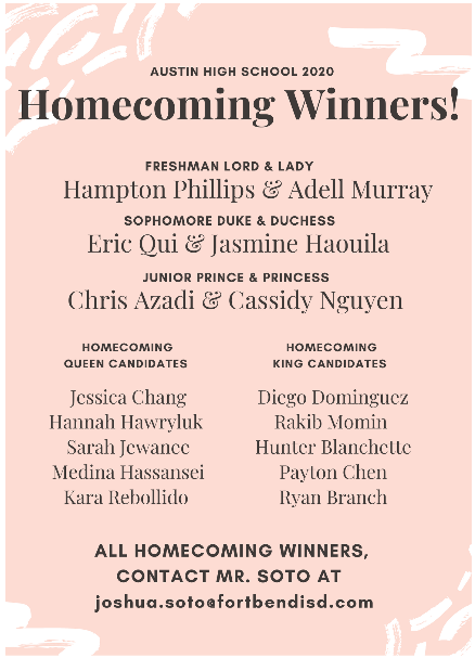 Homecoming Court Winners Posted 11 5