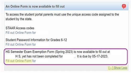 Final Exam Exemptions Information
