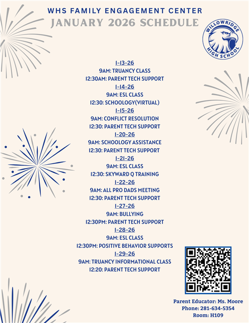  WHS Family Engagement Jan 2026 Calendar