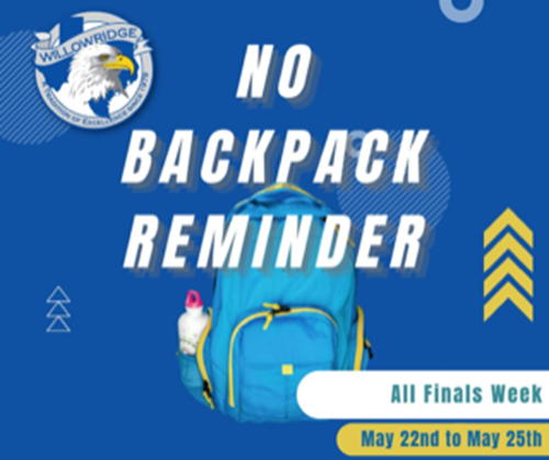  No backpack 