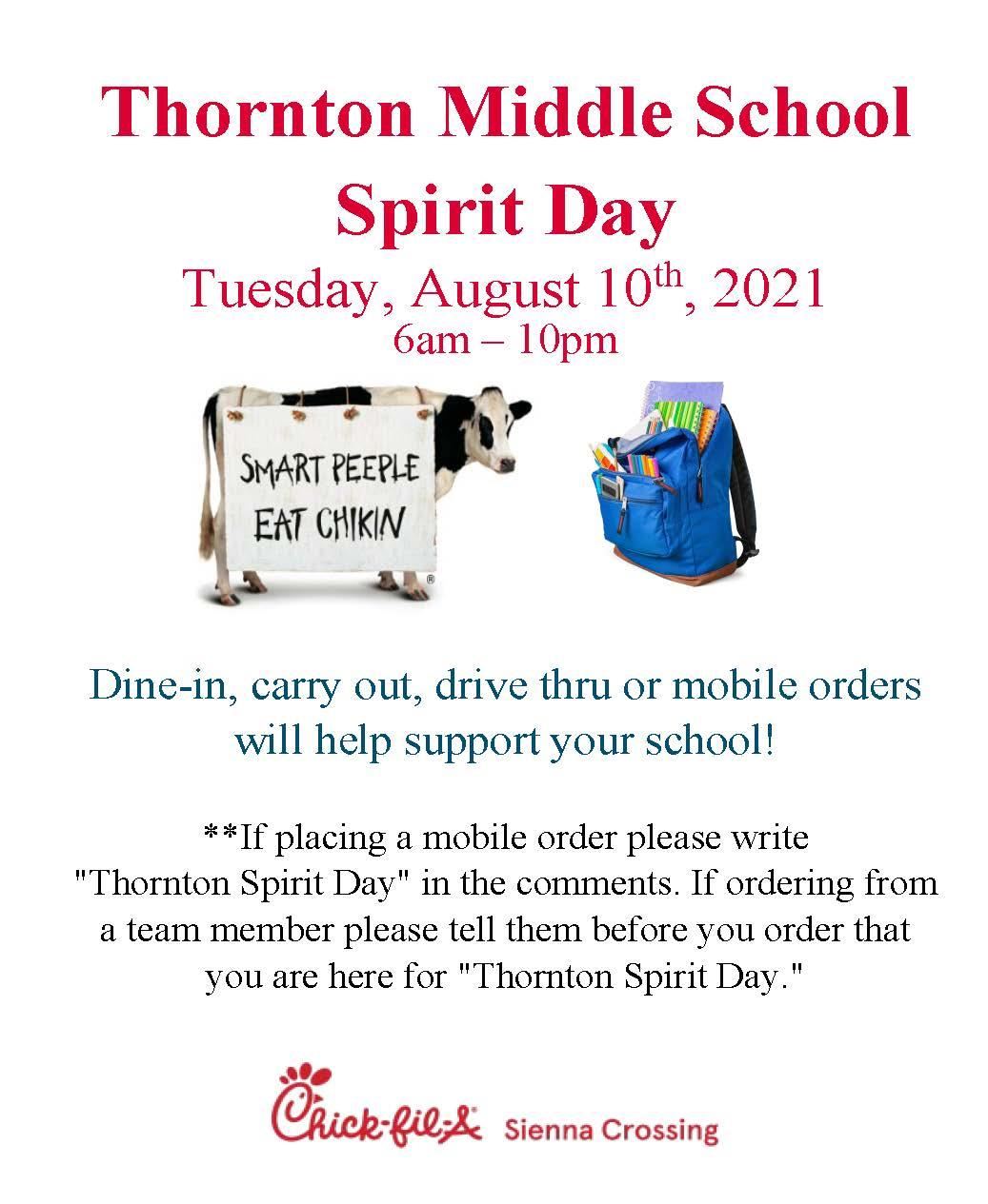 Spirit Day At Chick Fil A