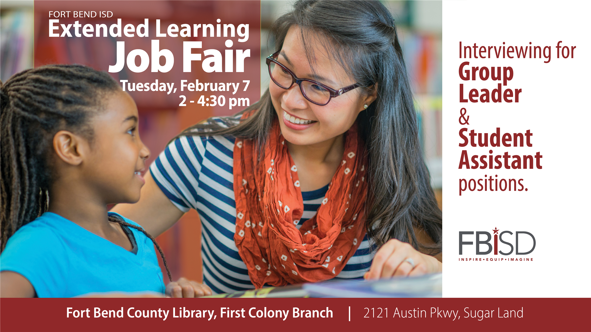 Fort Bend ISD's Extended Learning Department to host Job Fair February 7  (1/30/2023)