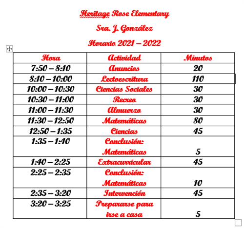 Horario