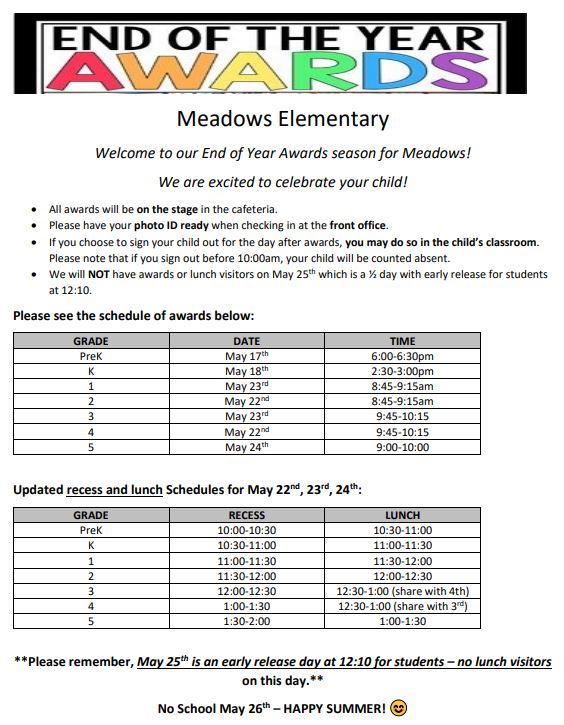  2023 Awards Schedule 