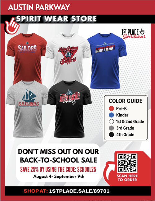 Spirit Wear Store Back to School Sale