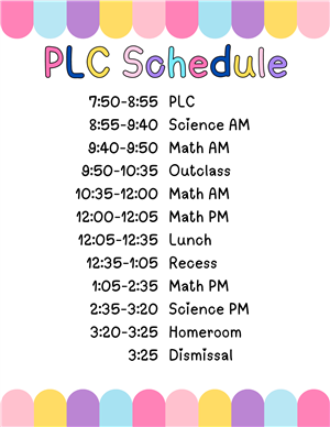 PLC Schedule